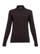 Matchesfashion.com Vetements - Collar Embroidered Cotton Jersey Top - Womens - Black