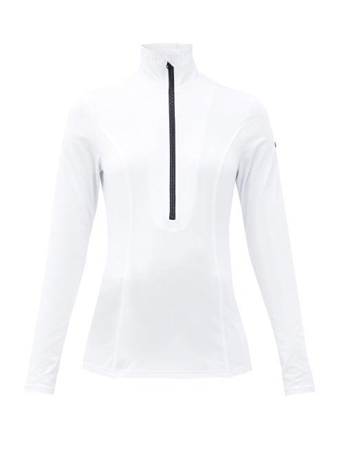 Matchesfashion.com Goldbergh - Serena Half-zipped Jersey Base-layer Top - Womens - White