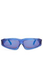 Matchesfashion.com Marques'almeida - Transparent Angular Frame Acetate Sunglasses - Womens - Blue
