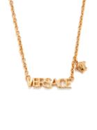 Versace - Medusa-charm Logo-link Necklace - Womens - Yellow Gold