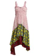 Matchesfashion.com Preen Line - Lilah Panelled Floral Print Crepe Dress - Womens - Pink Multi