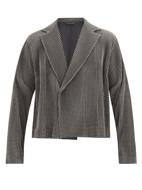 Matchesfashion.com Homme Pliss Issey Miyake - Gingham Technical-pleated Jacket - Mens - Black