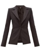 Matchesfashion.com Paco Rabanne - Single-breasted Wool-blend Crepe Jacket - Womens - Black