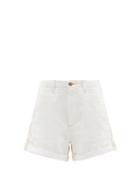 Matchesfashion.com B Sides - Panelled Denim Shorts - Womens - White