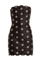 Matchesfashion.com Osman - Nesha Circle Embroidered Strapless Dress - Womens - Black Silver