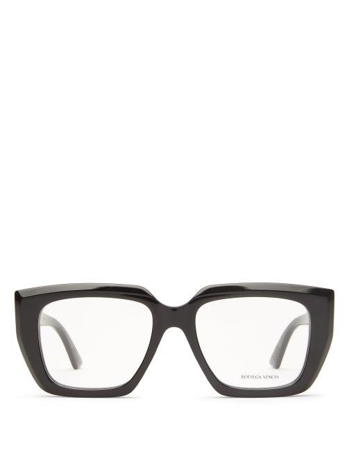 Matchesfashion.com Bottega Veneta - Square Acetate Glasses - Womens - Black