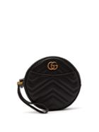 Matchesfashion.com Gucci - Gg Marmont Circular Leather Wristlet Pouch - Womens - Black