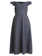 Saloni Ruth Polka-dot Print Off-the-shoulder Dress
