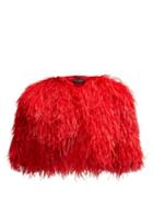 Matchesfashion.com Dolce & Gabbana - Cropped Feather Bolero Jacket - Womens - Red