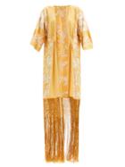 Matchesfashion.com Johanna Ortiz - Floral-embroidered Silk Kimono-style Jacket - Womens - Yellow Multi