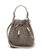 Matchesfashion.com Anya Hindmarch - The Neeson Mini Woven Velvet Bucket Bag - Womens - Grey