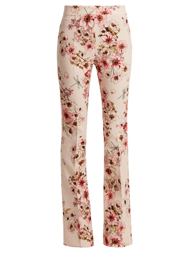 Giambattista Valli Anemone-print Kick-flare Silk-cady Trousers