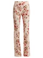 Giambattista Valli Anemone-print Kick-flare Silk-cady Trousers