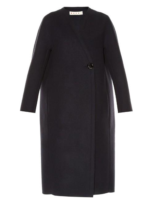 Marni Raw-edges V-neck Coat