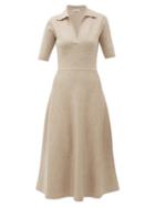 Matchesfashion.com Gabriela Hearst - Bourgeois Wool-blend Midi Dress - Womens - Beige