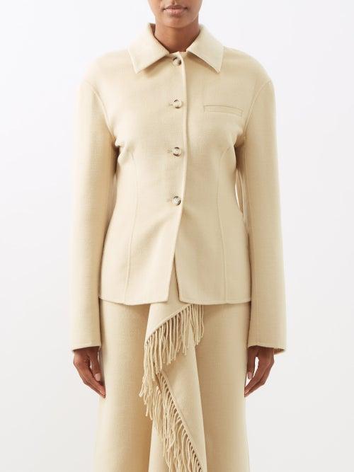 Nanushka - Magda Double-wool Blend Tailored Shirt Jacket - Womens - Beige