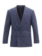 Matchesfashion.com Thom Sweeney - Double-breasted Wool Jacket - Mens - Blue