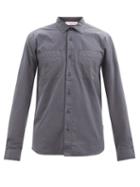 Orlebar Brown - Giles Patch-pocket Cotton-poplin Shirt - Mens - Dark Grey