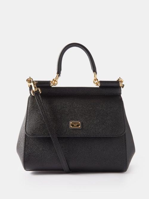 Dolce & Gabbana - Sicily Small Grained-leather Handbag - Womens - Black