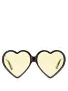 Matchesfashion.com Gucci - Heart Shaped Frame Tinted Sunglasses - Womens - Black Yellow