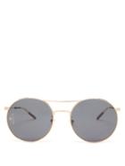 Matchesfashion.com Gucci - Round Aviator Metal Sunglasses - Mens - Grey