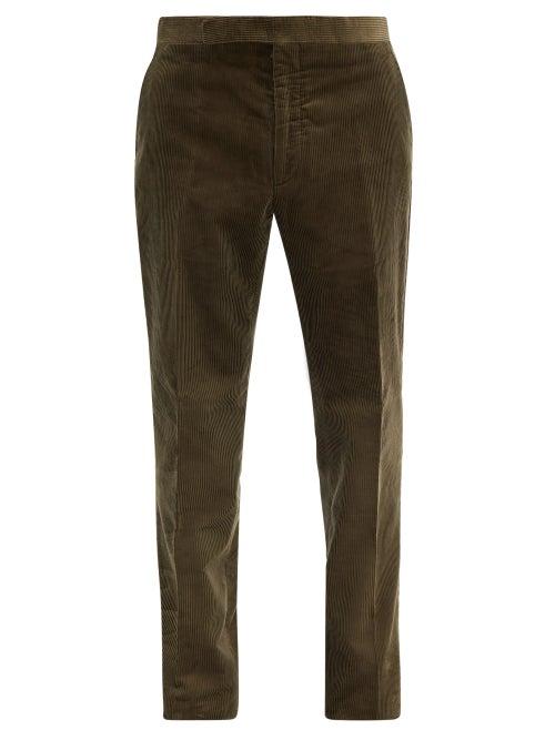 Ralph Lauren Purple Label - Slim-leg Cotton-corduroy Trousers - Mens - Dark Olive