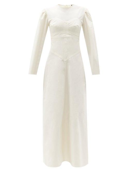 Matchesfashion.com Isabel Marant - Taylin Panelled Cotton Maxi Dress - Womens - Ivory