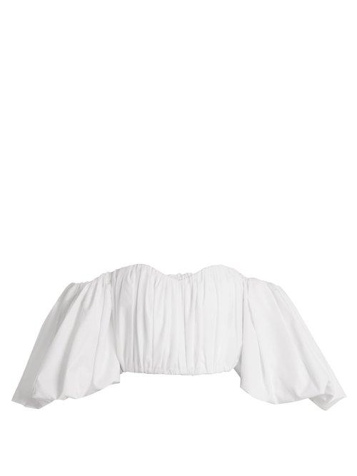 Matchesfashion.com Ellery - Bachelorette Off The Shoulder Cotton Top - Womens - White