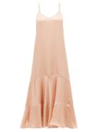 Matchesfashion.com Mes Demoiselles - Suite Polka-dot Satin Dress - Womens - Light Pink