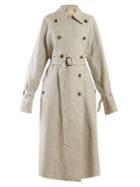 Matchesfashion.com Roksanda - Daksa Sequinned Linen Trench Coat - Womens - Grey Multi