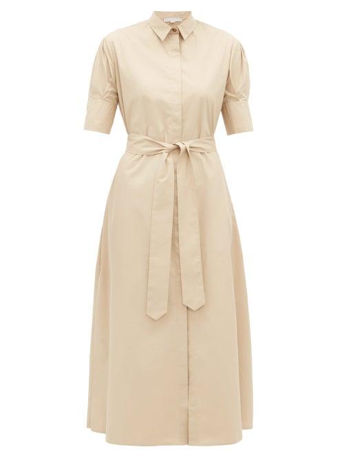 Matchesfashion.com White Story - Antonia Belted Cotton Shirtdress - Womens - Beige