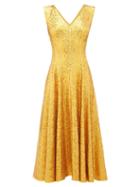 Matchesfashion.com Norma Kamali - Grace Sequinned Midi Dress - Womens - Gold