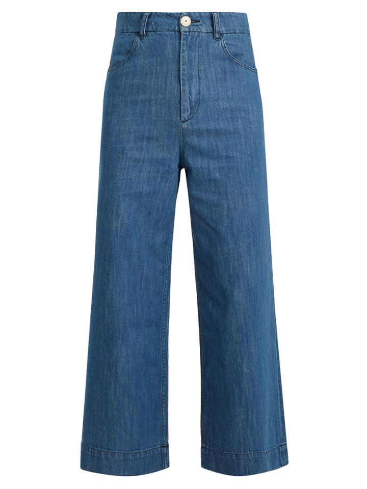 Masscob High-rise Wide-leg Cropped Jeans