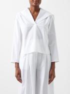 Les Vacances D'irina - Le Matelot Sailor-collar Cotton-piqu Shirt - Womens - White