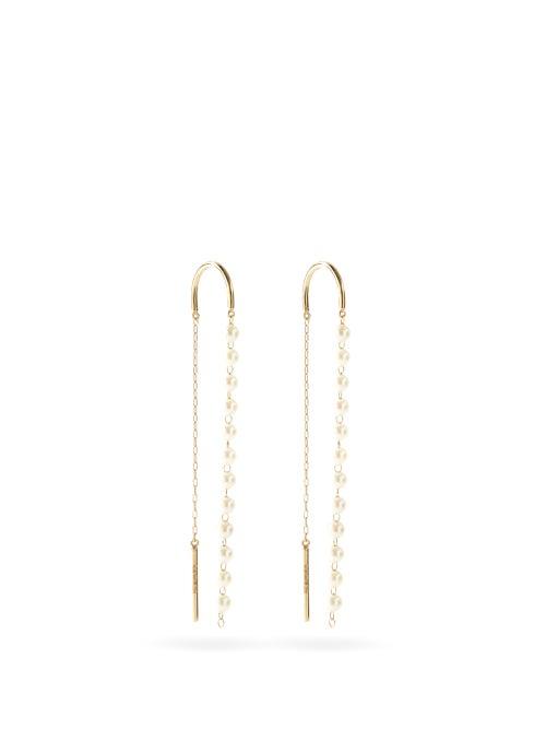 Matchesfashion.com Mizuki - Akoya-pearl & 14kt Gold Threader Earrings - Womens - Pearl