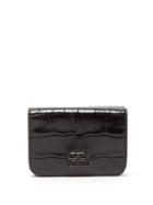 Matchesfashion.com Balenciaga - Bb Logo Crocodile Effect Leather Wallet - Womens - Black