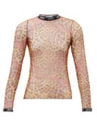 Matchesfashion.com Aries - Printed Mesh Long Sleeved Top - Womens - Leopard