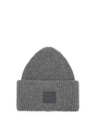 Matchesfashion.com Acne Studios - Pansy S Face Ribbed Knit Beanie Hat - Womens - Grey