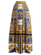 Versace Lovers Baroque-printed Silk-cotton Skirt