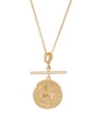 Ladies Fine Jewellery Azlee - Pegasus Bar Diamond & 18kt Gold Coin Necklace - Womens - Gold
