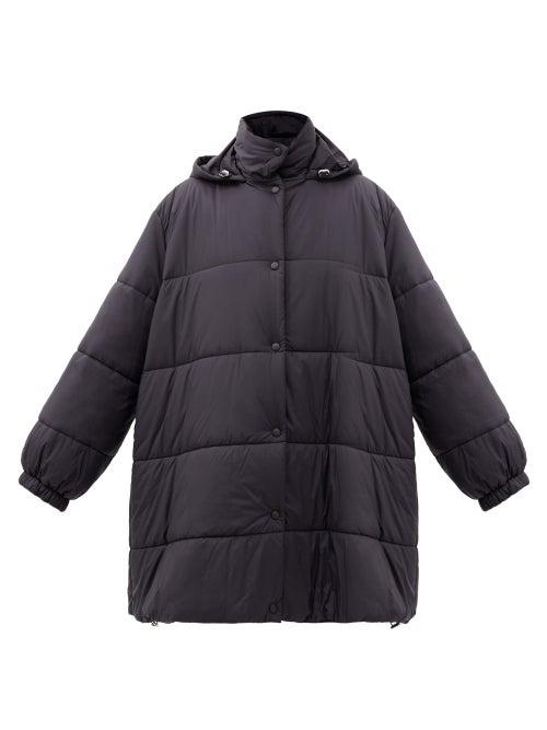 Matchesfashion.com Givenchy - Logo-print Hooded Quilted-shell Coat - Womens - Black