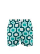Matchesfashion.com Frescobol Carioca - Mosaic-print Swim Shorts - Mens - Green Multi