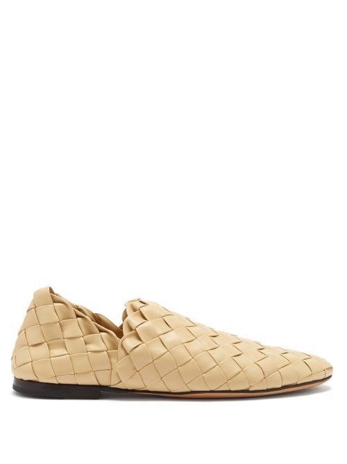 Bottega Veneta - Lagoon Intrecciato-leather Loafers - Mens - Beige