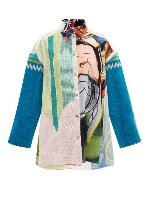 Matchesfashion.com Rave Review - Janka Patchwork Upcycled Cotton-terry Shirt - Womens - Multi