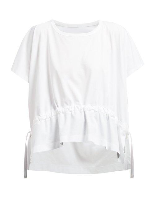 Matchesfashion.com Issey Miyake - Drawstring Cotton Jersey T Shirt - Womens - White