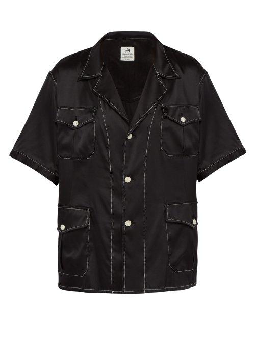 Matchesfashion.com Sasquatchfabrix - Safari Silk Shirt - Mens - Black