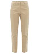 Matchesfashion.com Weekend Max Mara - Oglio Slim Leg Cotton Blend Chino Trousers - Womens - Beige