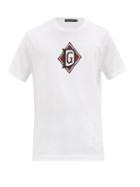 Matchesfashion.com Dolce & Gabbana - Monogram-embroidered Cotton T-shirt - Mens - White