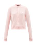 Acne Studios - Keva Face Fine-knit Wool Cardigan - Womens - Light Pink