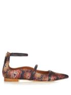 Malone Souliers Robyn Point-toe Jacquard Flats